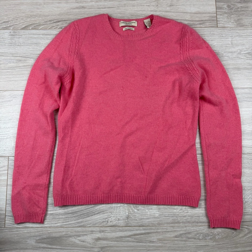 Valerie Stevens‎ Separates Cashmere Crewneck Sweater Pink Women’s Size S